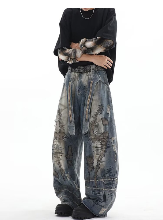 American-style embroidered jeans(M209)