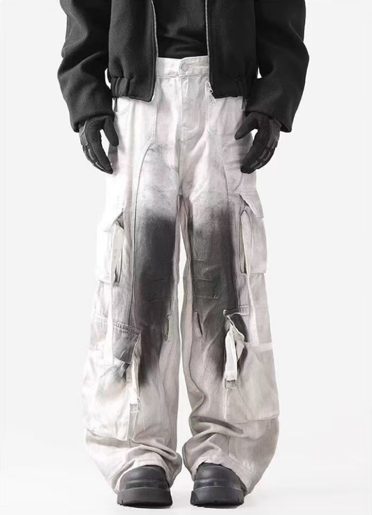 White workwear loose jeans(N202)