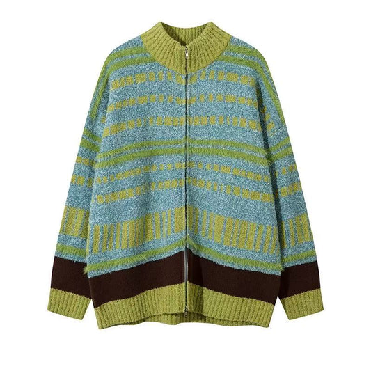 Zippered striped vintage jacket