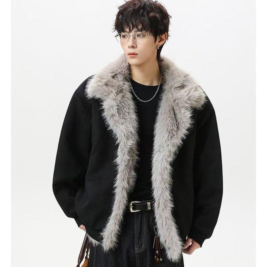 Melaide niche, rugged and stylish jacket, vintage large plush jacket(N209)