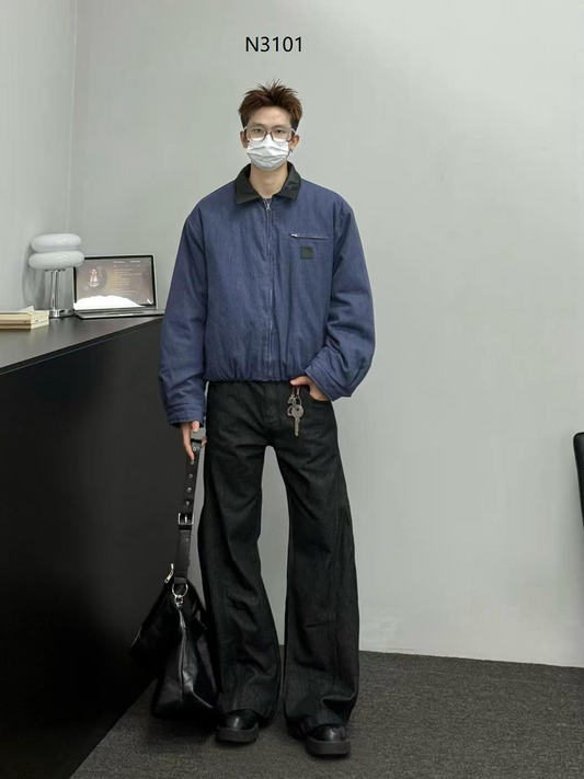 Black curved jeans(N3101)