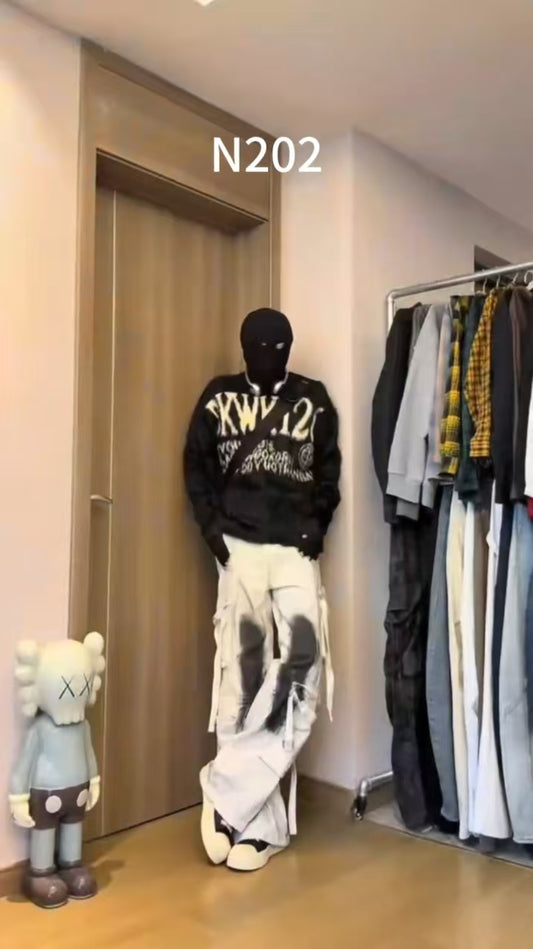 White workwear loose jeans(N202)