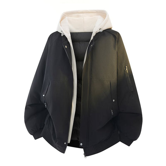 Fake two-piece men's cotton jacket