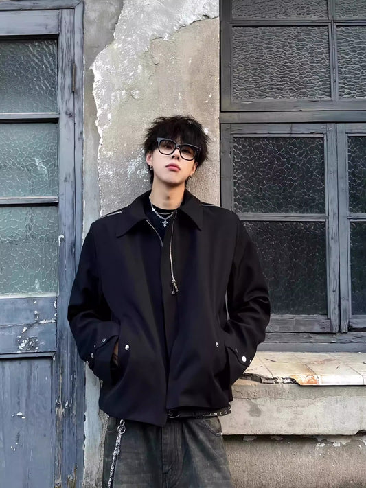 Men's Alt-Design Zip Bomber - Asymmetrical Jacket with Multiple Zippers (Edgy Unisex Fit)