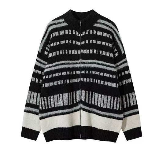 Zippered striped vintage jacket