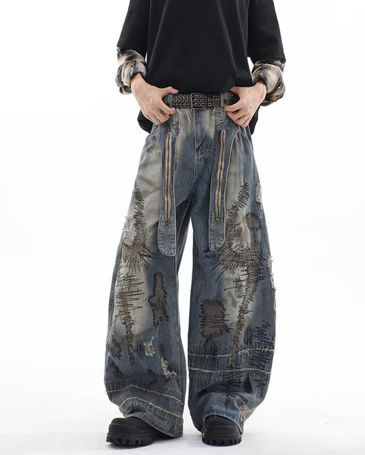 American-style embroidered jeans(M209)