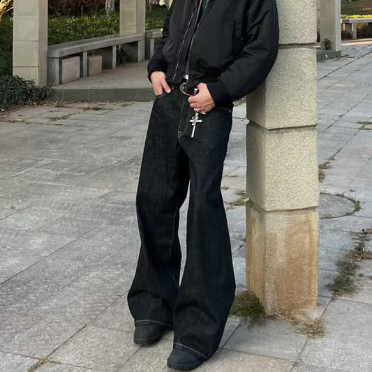 Black curved jeans(N3101)