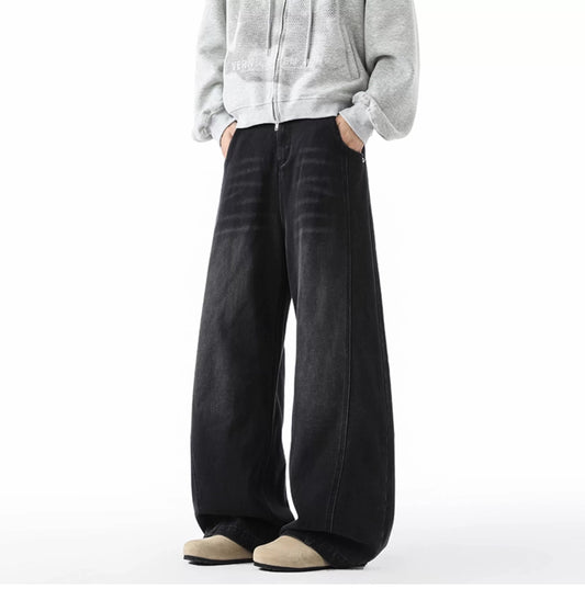 Men's Jeans, Wide Leg, Stacked, Drapey, High Street Fashion, Oversized, Streetwear