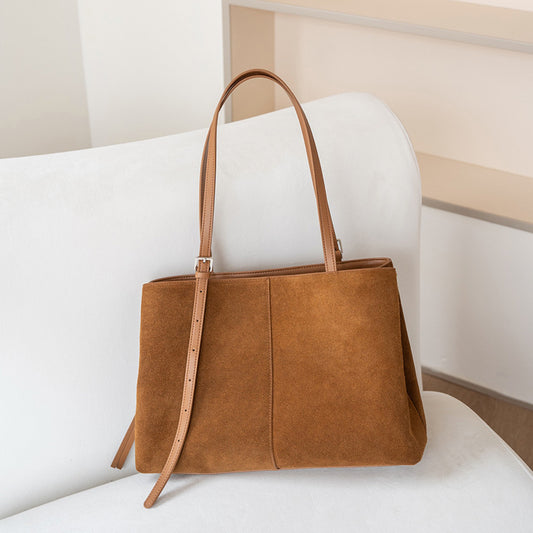 Multi layered women's handbag, new high-end shoulder bag, retro large capacity women's tote bag